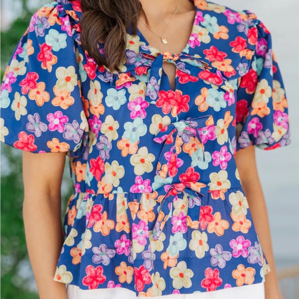 Floral Puff Sleeve Top